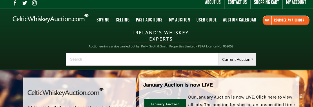 celtic whiskey auction